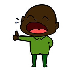 cartoon shouting bald man
