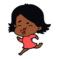 cartoon girl pulling face