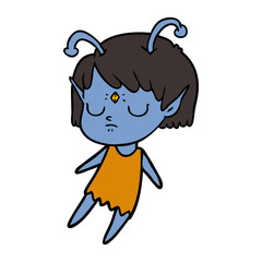 cartoon alien girl