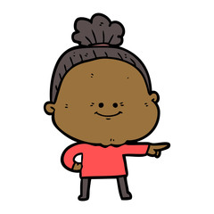 cartoon happy old woman