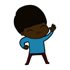 happy cartoon boy