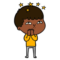 Obraz premium cartoon amazed boy