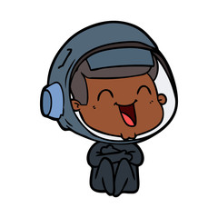 Fototapeta premium happy cartoon astronaut