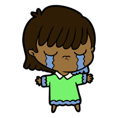 cartoon woman crying