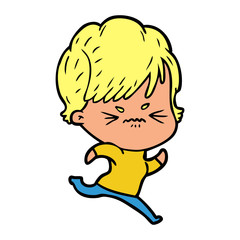 cartoon frustrated woman