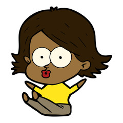 cartoon girl pouting