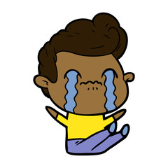 cartoon man crying