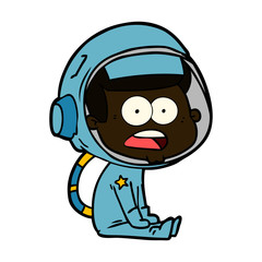 cartoon surprised astronaut