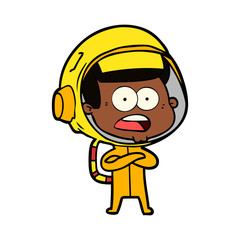 cartoon surprised astronaut
