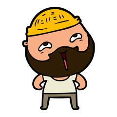 cartoon happy bearded man