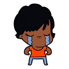 cartoon woman crying