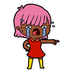 cartoon girl crying