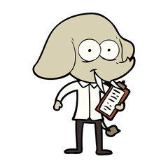 happy cartoon elephant