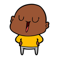 happy cartoon bald man
