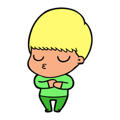 cartoon calm boy