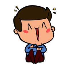 Obraz premium cartoon happy man