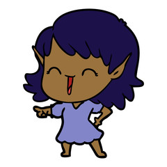 cartoon elf girl