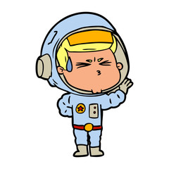 cartoon stressed astronaut