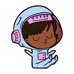 cartoon astronaut woman