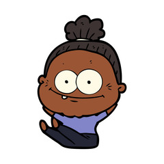 cartoon happy old woman