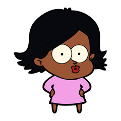 cartoon girl pouting