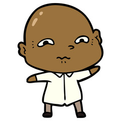 cartoon nervous man
