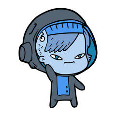 cartoon astronaut woman