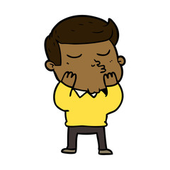 cartoon model guy pouting