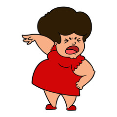 cartoon angry woman
