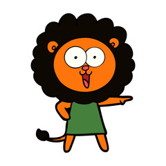 happy cartoon lion