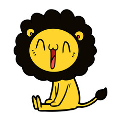 happy cartoon lion