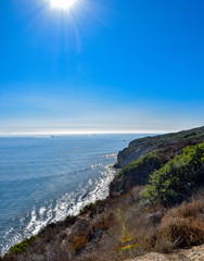 Fototapeta na wymiar Sunshine on the Pacific at Cabrillo National Monument