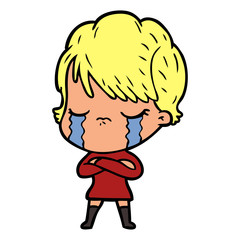 cartoon woman crying