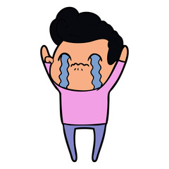 cartoon man crying
