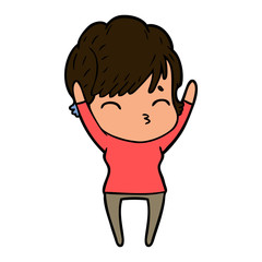 cartoon woman thinking