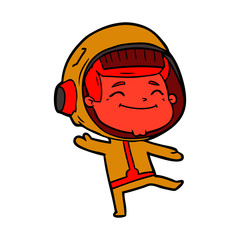 happy cartoon astronaut