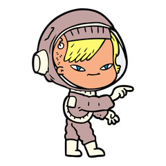 cartoon astronaut woman