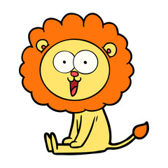 happy cartoon lion
