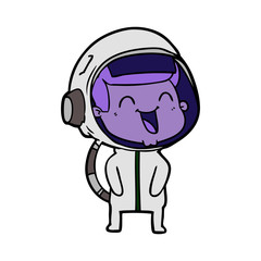 happy cartoon astronaut