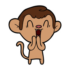 cartoon laughing monkey