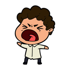 cartoon furious man
