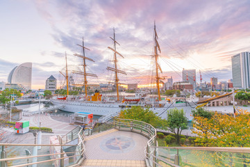 Cityscape of  Yokohama in Japan