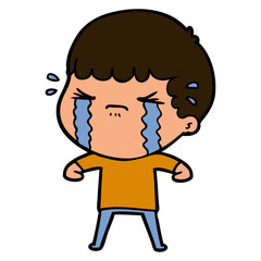 Obraz premium cartoon man crying