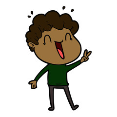 cartoon happy man laughing