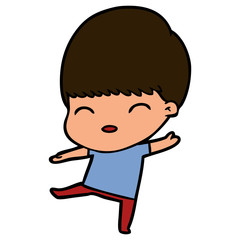 happy cartoon boy