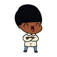 happy cartoon boy