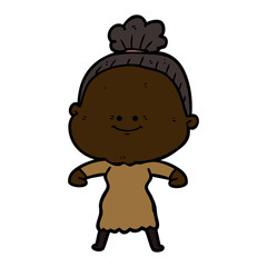 cartoon happy old woman