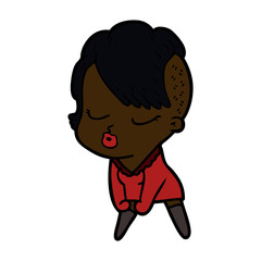 cartoon pretty hipster girl