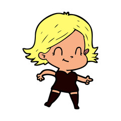 cartoon friendly girl