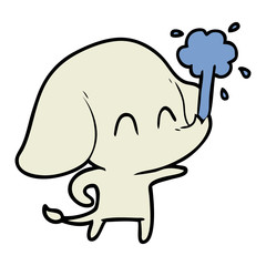 cute cartoon elephant spouting water
